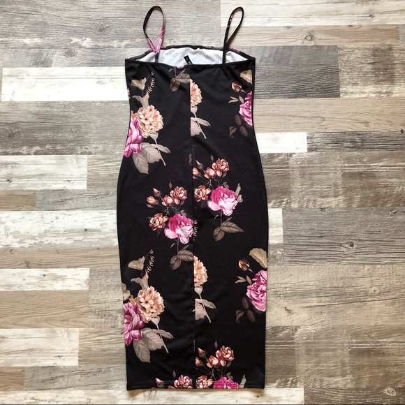 GUC SHEIN Midi Bodycon Cami Floral Print Dress - Picture 2 of 14